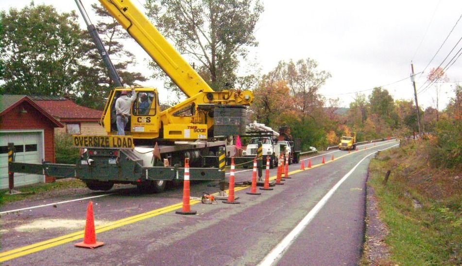 Emergency tree work in road